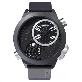 WELDER MAN K32-9202 50mm Heren Quartz horloge Zwarte wijzerplaat Leren band