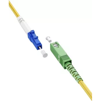 WENTRONIC Goobay 59651 OS2 Single-Mode glasvezel-patchkabel SC/APC naar LC/UPC, 5 m, geel, LSZH