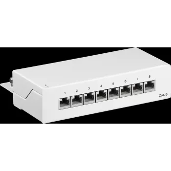 Wentronic Goobay 62069 26-poorts Cat6 S/UTP afgeschermd patchpanel, 1U 19 inch rackmontage, wit