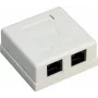 Wentronic Goobay 77633 Cat 6 afgeschermde opbouw-RJ45-netwerkdoos, 2-poorts, wit
