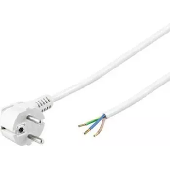 Wentronic Goobay haakse Schuko-stroomkabel met open uiteinden, 5 m, wit, H05VV-F 3G1.5, 16 A 93313