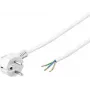 Wentronic Goobay haakse Schuko-stroomkabel met open uiteinden, 5 m, wit, H05VV-F 3G1.5, 16 A 93313