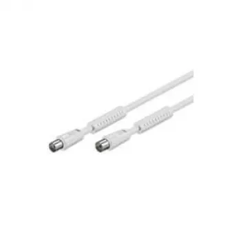 Wentronic Goobay antennekabel, 100% afgeschermd, ferriet, wit, 2,5 m - IEC coaxstekker naar IEC coaxbus (50724)