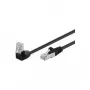 Wentronic Goobay CAT 5e F/UTP patchkabel, 3 m, zwart, 1x 90° haakse RJ45, CCA, Gigabit Ethernet 94189