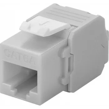 Wentronic Goobay CAT 6a Keystone RJ45-bus, onafgeschermd, 500 MHz, lichtgrijs-wit (90693)