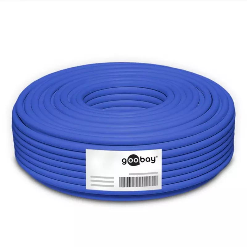 Wentronic Goobay CAT 7A duplex netwerkkabel S/FTP PiMF blauw - kopergeleider CU AWG 22/1 (75716)