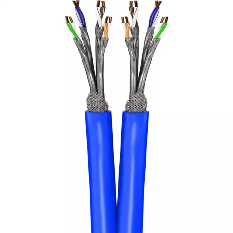 Wentronic Goobay CAT 7A duplex netwerkkabel S/FTP PiMF blauw - kopergeleider CU AWG 22/1 (75716)