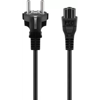 Wentronic Goobay verlengkabel, Schuko-stekker naar Schuko-koppeling, 1 m, zwart, 16 A, 250 V, H05VV-F 3G1.5, haakse stekker, CE/VDE 57846