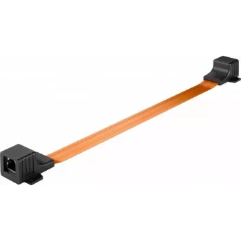 WENTRONIC Goobay RJ45 raamdoorvoerkabel ultra-slim 0,25 m, plat, Gigabit Ethernet, transparant/wit 71411