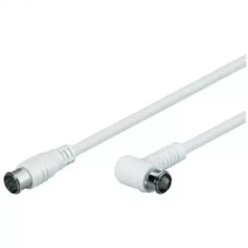 Wentronic Goobay SAT haakse aansluitkabel F-Quick naar F-Quick 90° wit 2,5 m viervoudig afgeschermd 67348