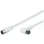 Wentronic Goobay SAT haakse aansluitkabel F-Quick naar F-Quick 90° wit 2,5 m viervoudig afgeschermd 67348