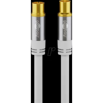 Wentronic Goobay TV-antennekabel 1 m wit verguld 4-voudig afgeschermd 135dB coax bus naar stekker 70313