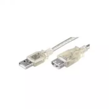Wentronic Goobay USB 2.0 Hi-Speed verlengkabel, grijs, 0,6 m – USB Type-A stekker naar USB Type-A bus 68624