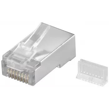 Wentronic RJ45 modulaire stekker afgeschermd 8P8C voor ronde kabel, bulk