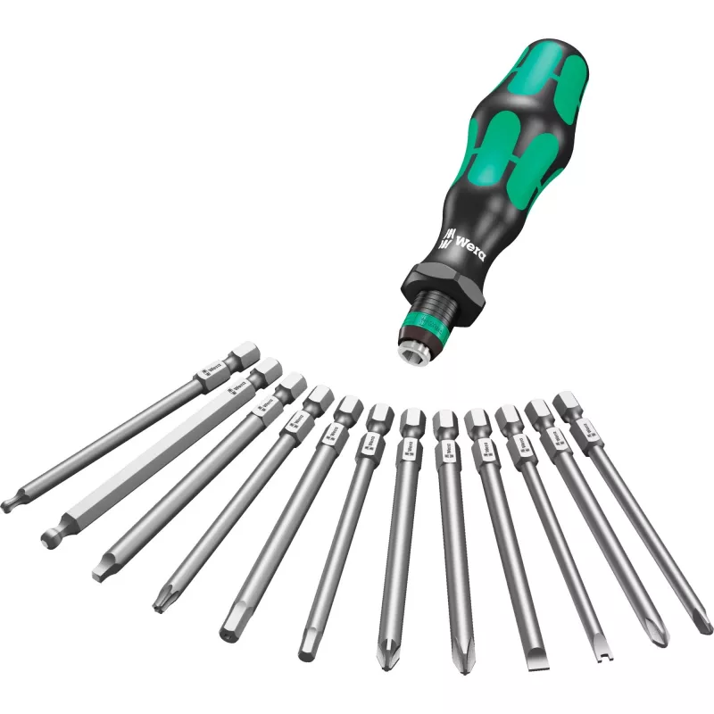 Wera 17-delige Kraftform Kompakt 60 bitset, plat, Phillips, Pozidriv, TORX BO 05051042001