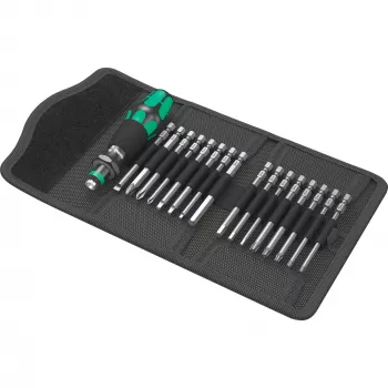 Wera 17-delige Kraftform Kompakt 60 bitset, plat, Phillips, Pozidriv, TORX BO 05051042001