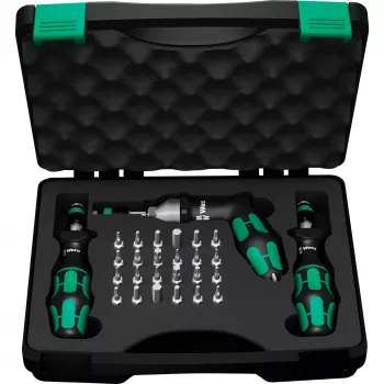 Wera 7445/46/47 momentschroevendraaierset, 27-delig (0,3-6,0 Nm) met Rapidaptor bithouder, textielbox 05350451001