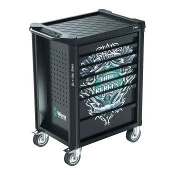 Wera 9700 Tool Rebel gereedschapskar 1, 7 laden, RVS werkblad, groen/zwart