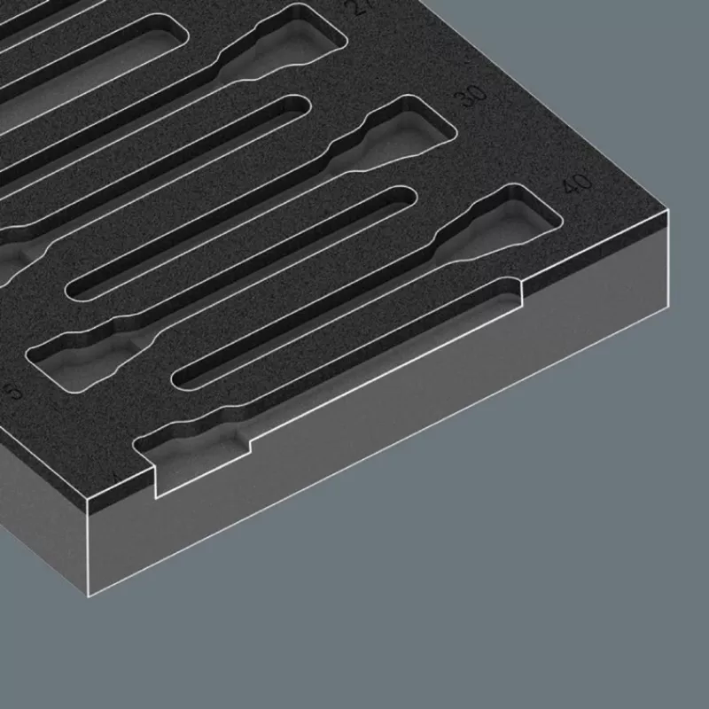 Wera 9723 schuimrubber inzet Zyklop B 3/8 inch bit-dopsleutelset 1, 19-delig