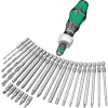 Wera Kraftform Kompakt H 1 Woodcraft schroevendraaiergreep met 12 gemengde bits - hex, Phillips, Pozidriv, Torx