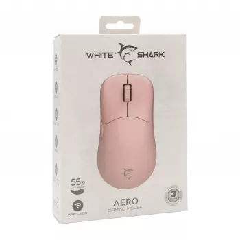 White Shark AERO PINK Draadloze Gaming-muis (roze, 10000 DPI, 2,4 GHz/USB-C)