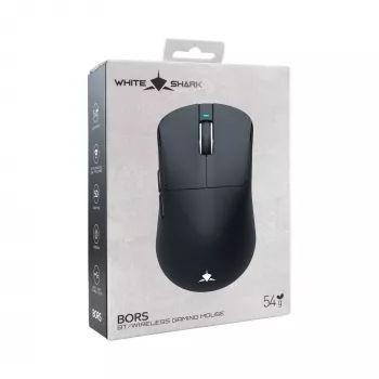White Shark BORS-B WGM-5021 draadloze gaming-muis, 12000 DPI, 2.4GHz, RGB, zwart