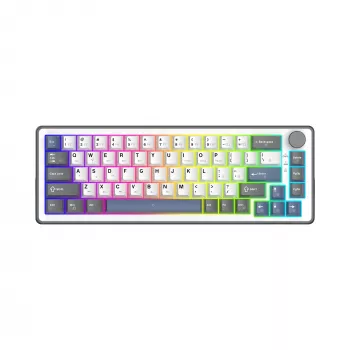 White Shark EXCALIBUR M mechanisch toetsenbord (GK-009251) met Outemu Blue Switches, RGB-verlichting, US-layout, wit