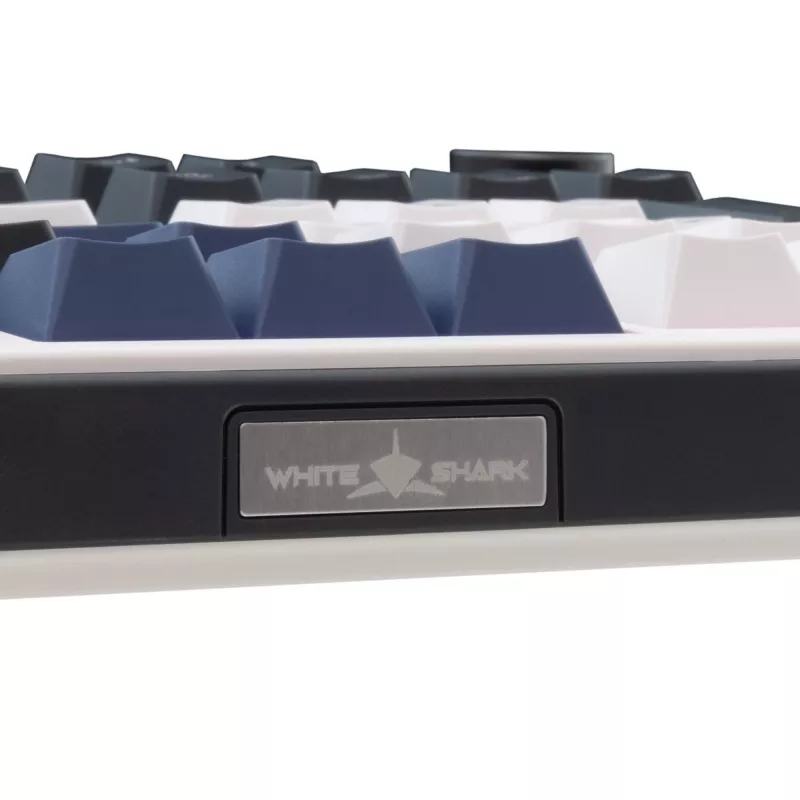 White Shark EXCALIBUR-W mechanisch gaming-toetsenbord, 75% layout, KTT Wine Red hot-swap, per-key RGB, bedraad, wit