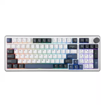 White Shark EXCALIBUR-W mechanisch gaming-toetsenbord, 75% layout, KTT Wine Red hot-swap, per-key RGB, bedraad, wit