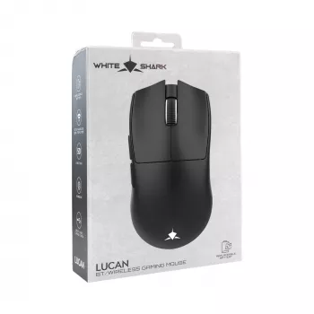 White Shark LUCAN-B WGM-5022 draadloze gaming-muis – 12000 DPI, 2,4 GHz, 7 toetsen, RGB, wit