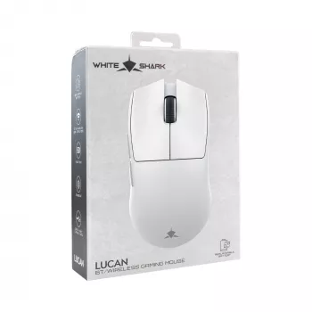 White Shark LUCAN-W WGM-5022 12000 DPI draadloze gamingmuis, wit