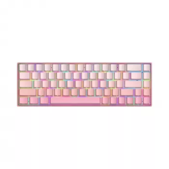White Shark NUNCHAKU-P-US-RED.SW TKL Mechanisch Gaming-toetsenbord - 87 toetsen, Outemu Red Switches, RGB-verlichting, roze