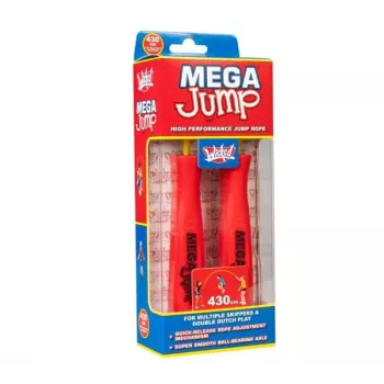 Wicked Vision Mega Jump Double Speed-springtouw met kogellagers, verstelbaar 2,8 m PVC, ergonomische grepen, draadvrij, voor fitness & double unders, blauw/zwart