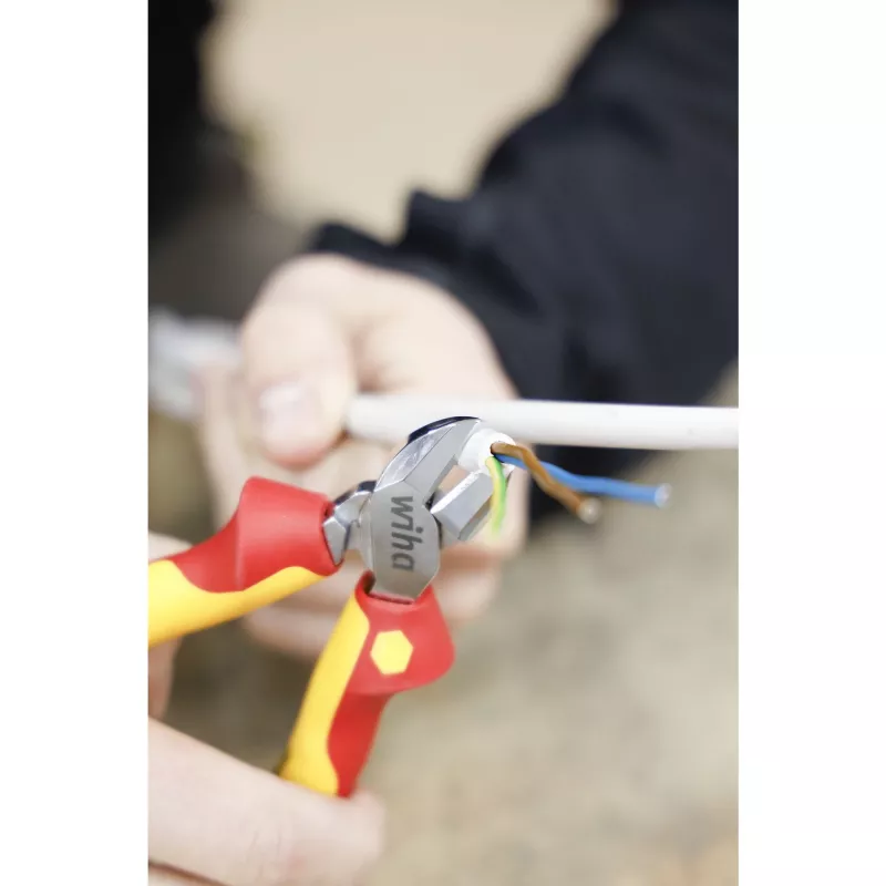 Wiha 43458 Professional electric Zijsnijtang 160 mm, DynamicJoint, rood/geel