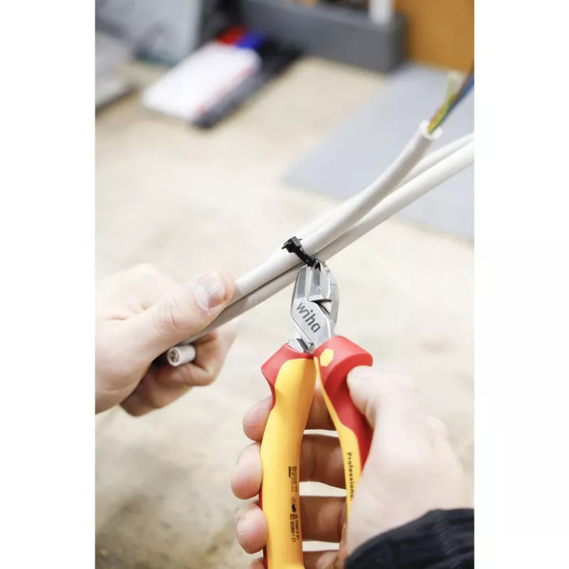 Wiha 43458 Professional electric Zijsnijtang 160 mm, DynamicJoint, rood/geel