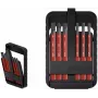 Wiha slimBit electric 45804 geïsoleerde VDE-schroevendraaier-bit-set, 6-delig, sleuf, Phillips, Pozidriv, TORX, 75 mm