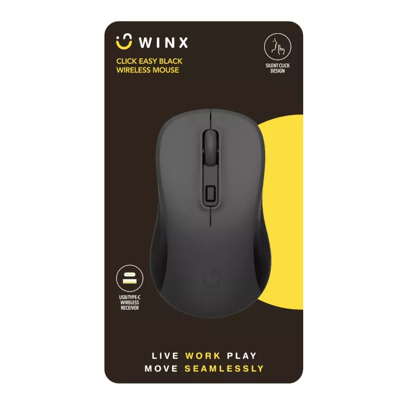 WINX CLICK Easy 1600DPI 2.4GHz draadloze muis - zwart