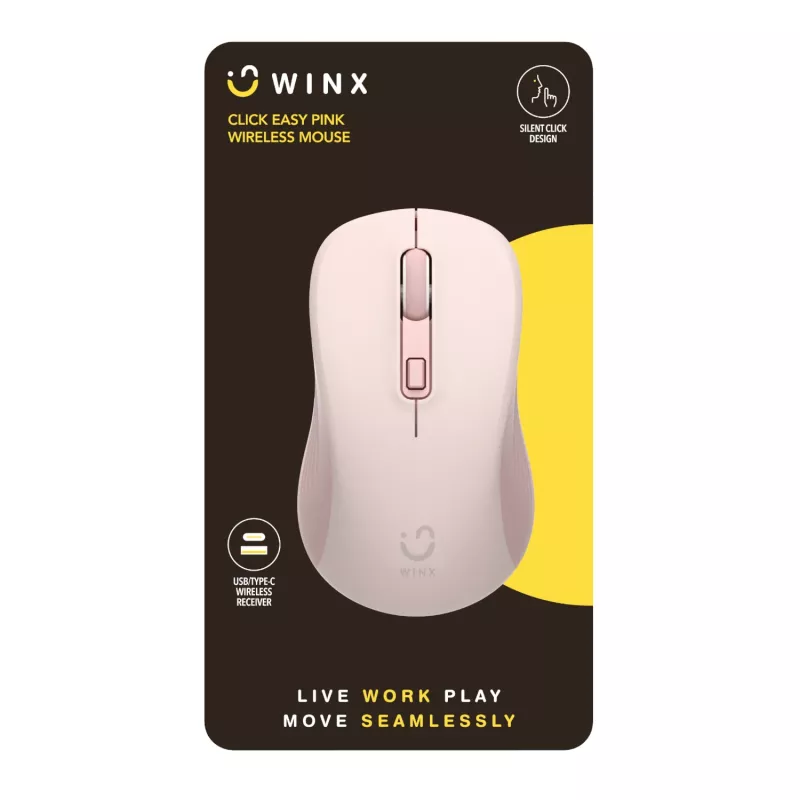 WINX CLICK Easy 1600DPI 2.4GHz draadloze muis - roze