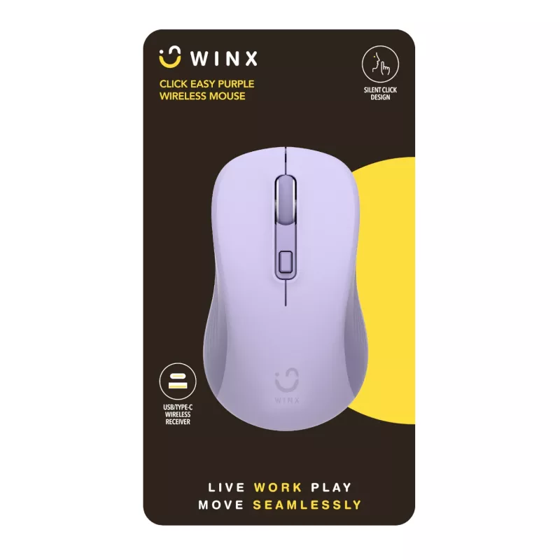 WINX CLICK Easy 1600DPI 2.4GHz draadloze muis - paars