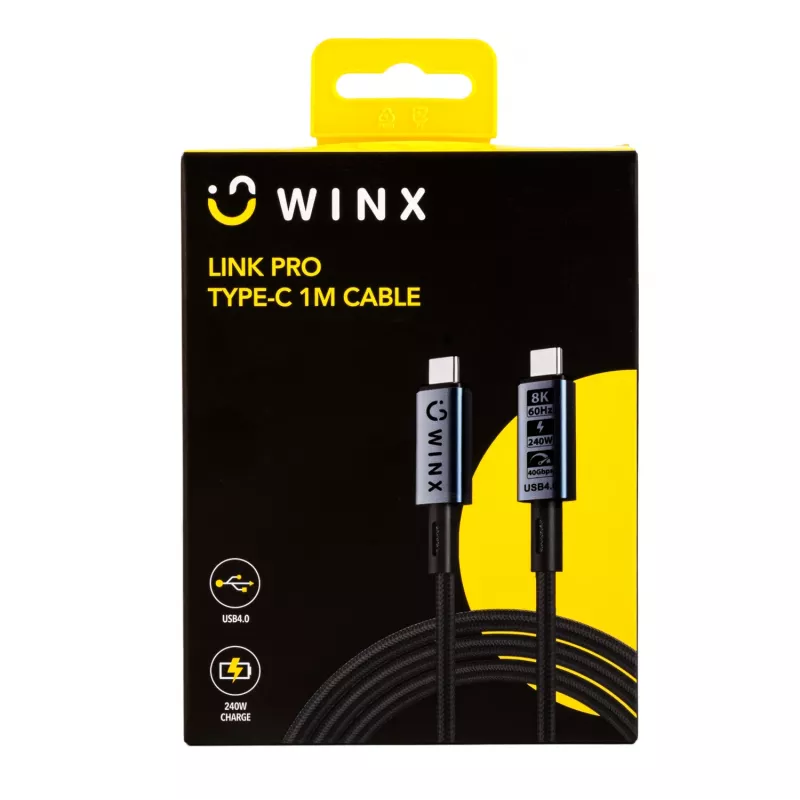 WINX LINK Pro Type-C 1m kabel 100W PD USB 2.0 480Mbps zwart