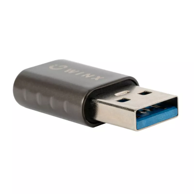 WINX LINK Simple USB-naar-Type-C-adapter dubbelpack (USB-A-stekker naar USB-C-bus, 5Gbit/s, 15W, Space Grey, 2-pack)