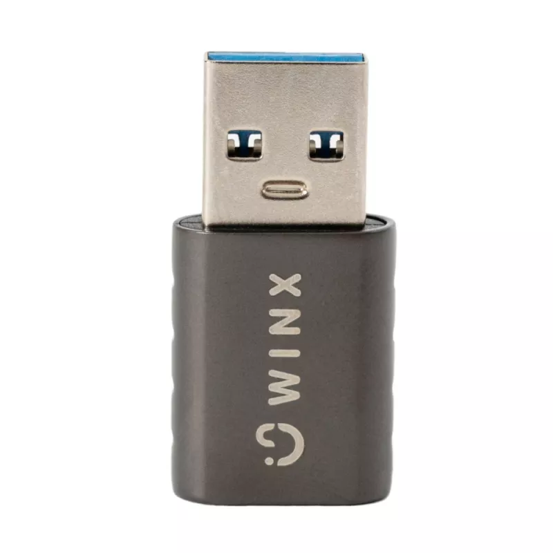 WINX LINK Simple USB-naar-Type-C-adapter dubbelpack (USB-A-stekker naar USB-C-bus, 5Gbit/s, 15W, Space Grey, 2-pack)