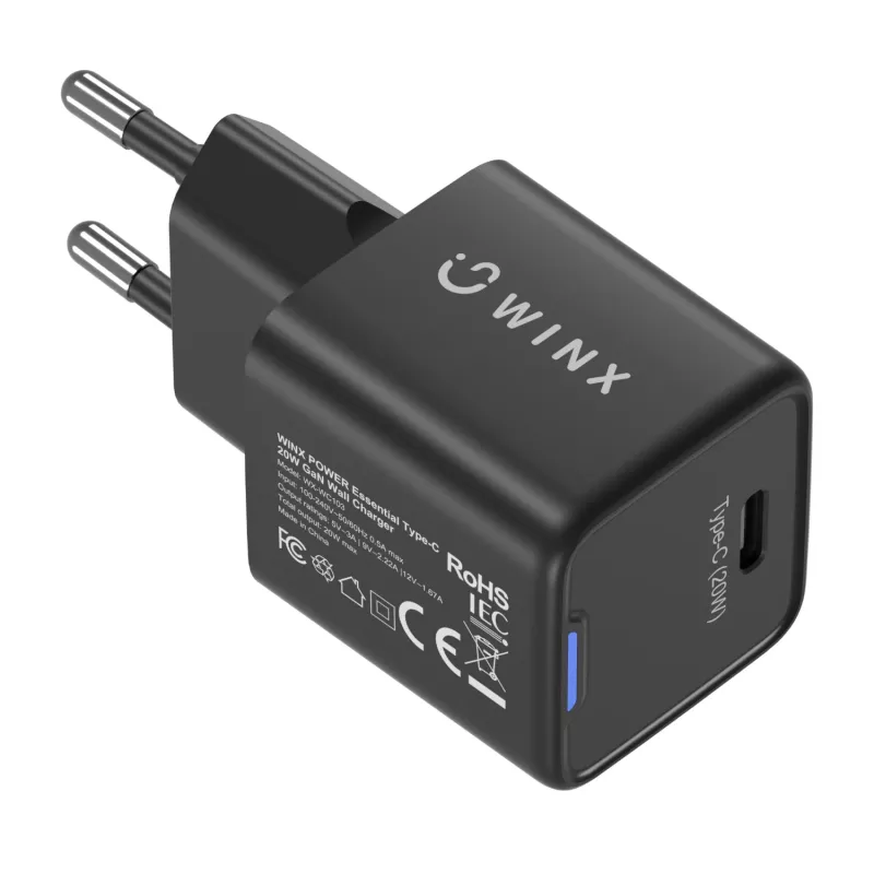 WINX POWER Essential Type-C 20W GaN wandlader - wit