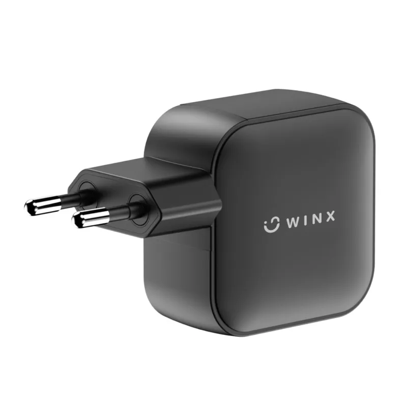 WINX POWER Max 65W GaN-wandlader - 2x USB-C PD, 1x USB-A QC, zwart