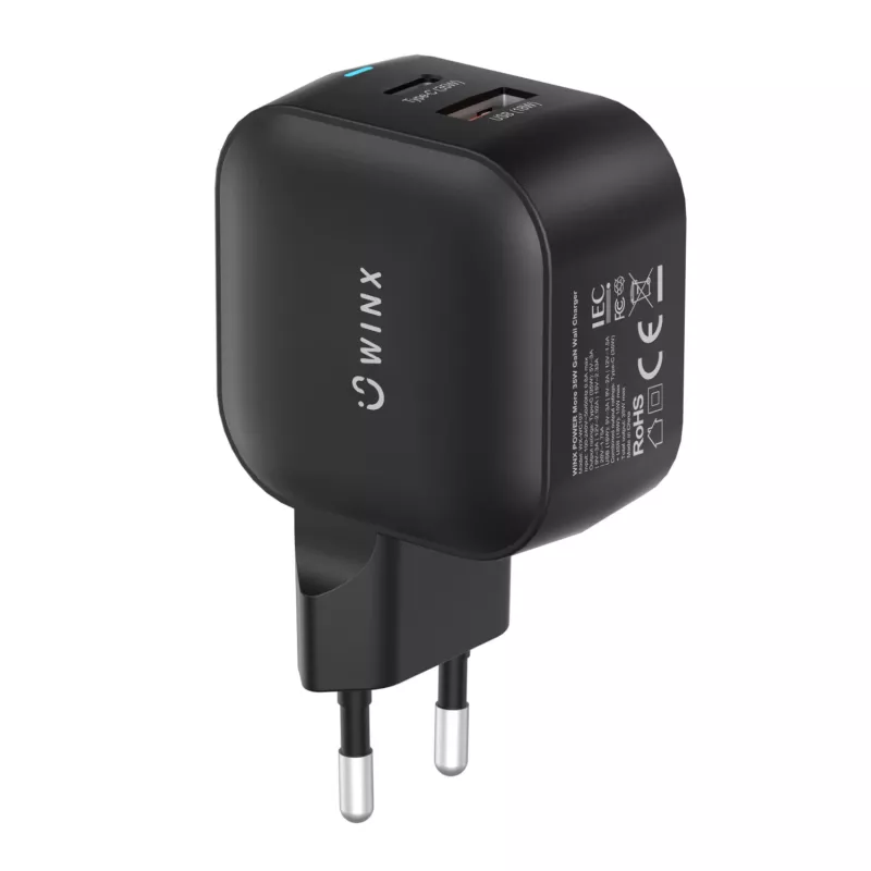 WINX POWER More 35W GaN-voeding - dubbele USB-C & USB-A, PD 3.0 PPS, wit