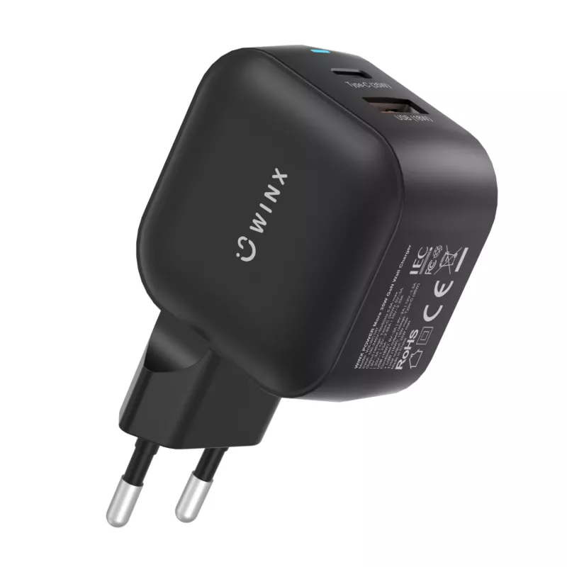WINX POWER More 35W GaN-voeding - dubbele USB-C & USB-A, PD 3.0 PPS, wit
