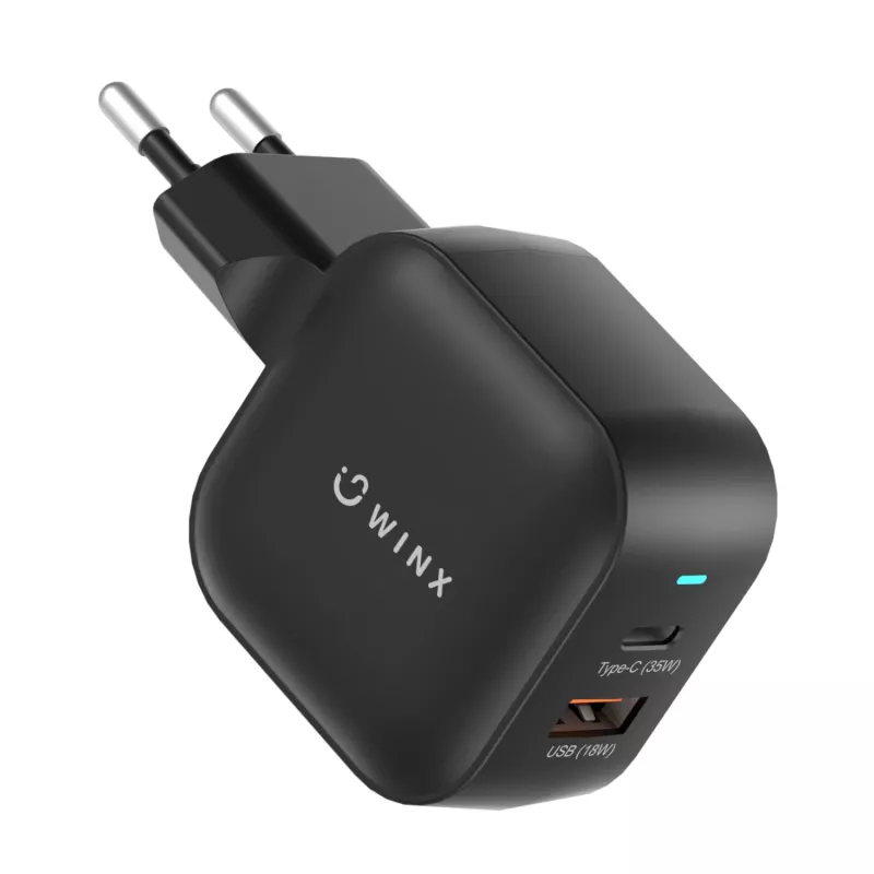 WINX POWER More 35W GaN-voeding - dubbele USB-C & USB-A, PD 3.0 PPS, wit