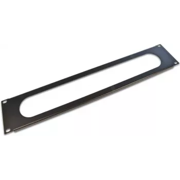 Wirewin 19 inch 2U kabeldoorvoerplaat zonder borstel, zwart RAL9005 (KDP 2HE OB BL)