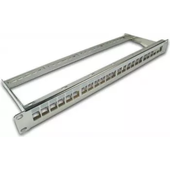Wirewin 24-poorts Keystone blindpatchpanel, 19 inch, nikkel, afgeschermd (TKS PANEL 24 NICKEL)