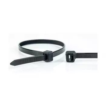 WKK UV-gestabiliseerde zwarte nylon kabelbinders 100 x 2,5 mm, 100-pack